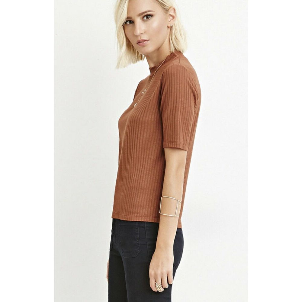 Forever 21 Ribbed Knit Short Sleeve Top